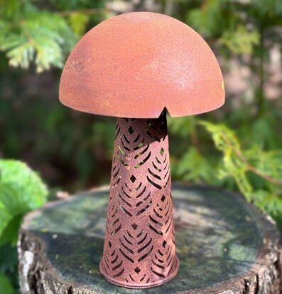 Svamp Med Ljushållare från Lind Decoration i rostbrunt metall