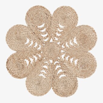 Bordstablett Anemon Natur från Dixie i flätat sjögräs