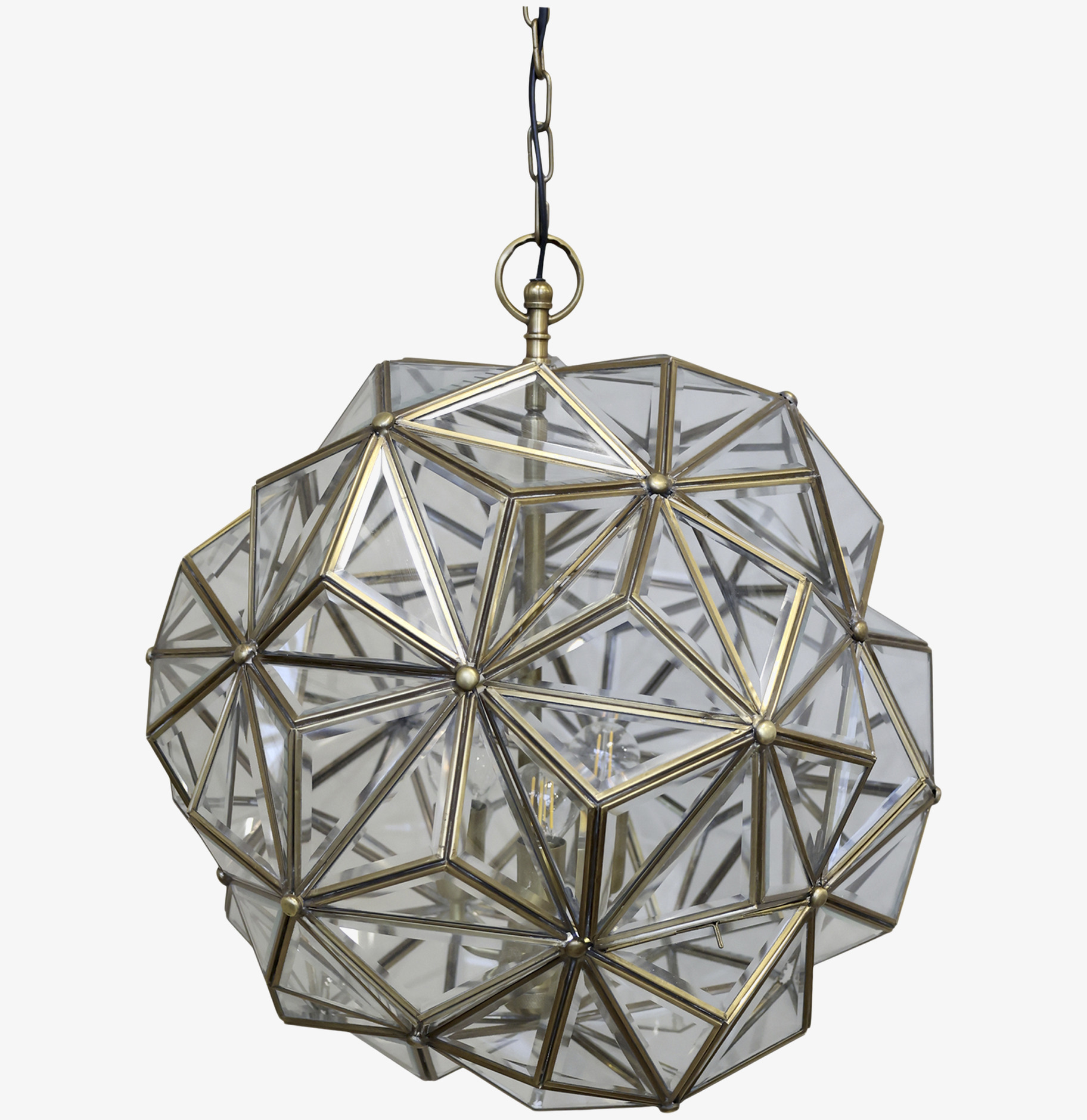 Taklampa Antik Mässing från Chic Antique i geometrisk design