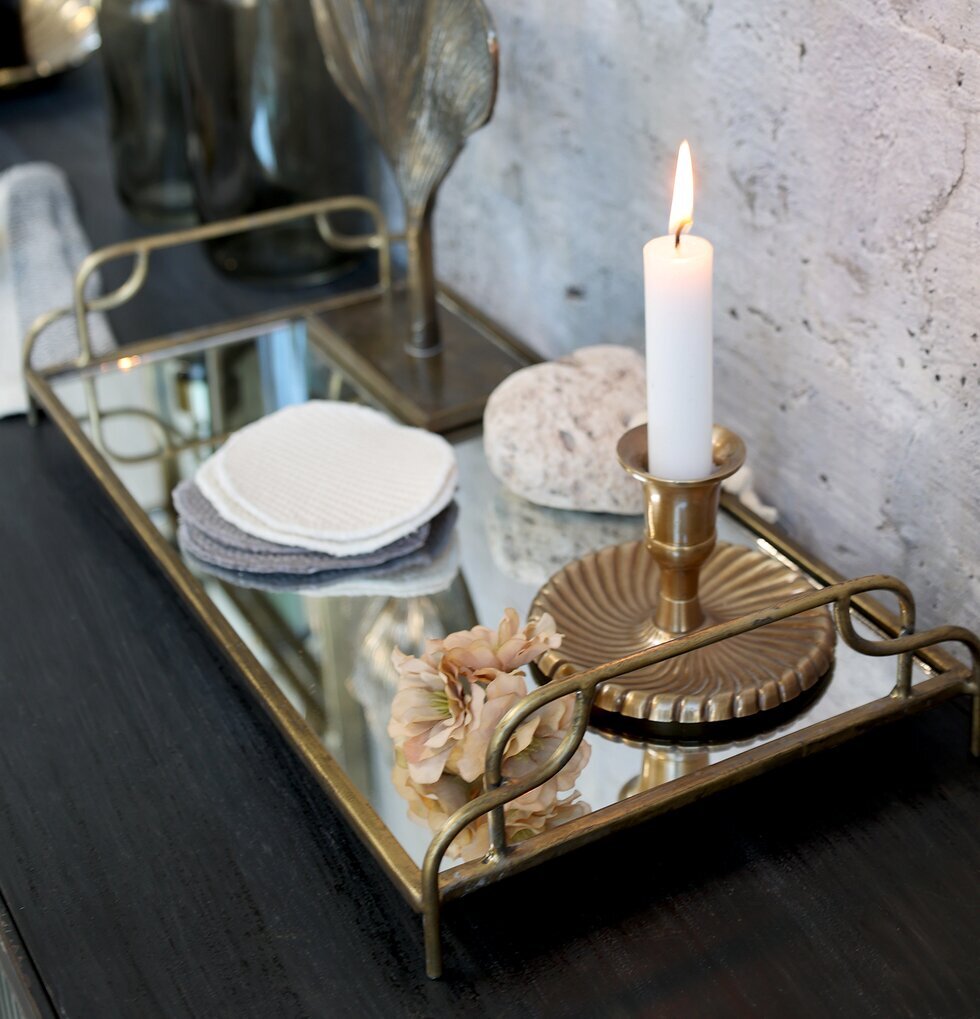 Spegelfat Antik Mässing 47.5 cm från Chic Antique