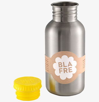 Stålflaska 500ml Grön från Blafre med gult skruvlock