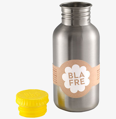 Stålflaska 500ml Grön från Blafre med gult skruvlock