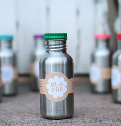 Stålflaska 500ml Grön från Blafre med grön skruvkork