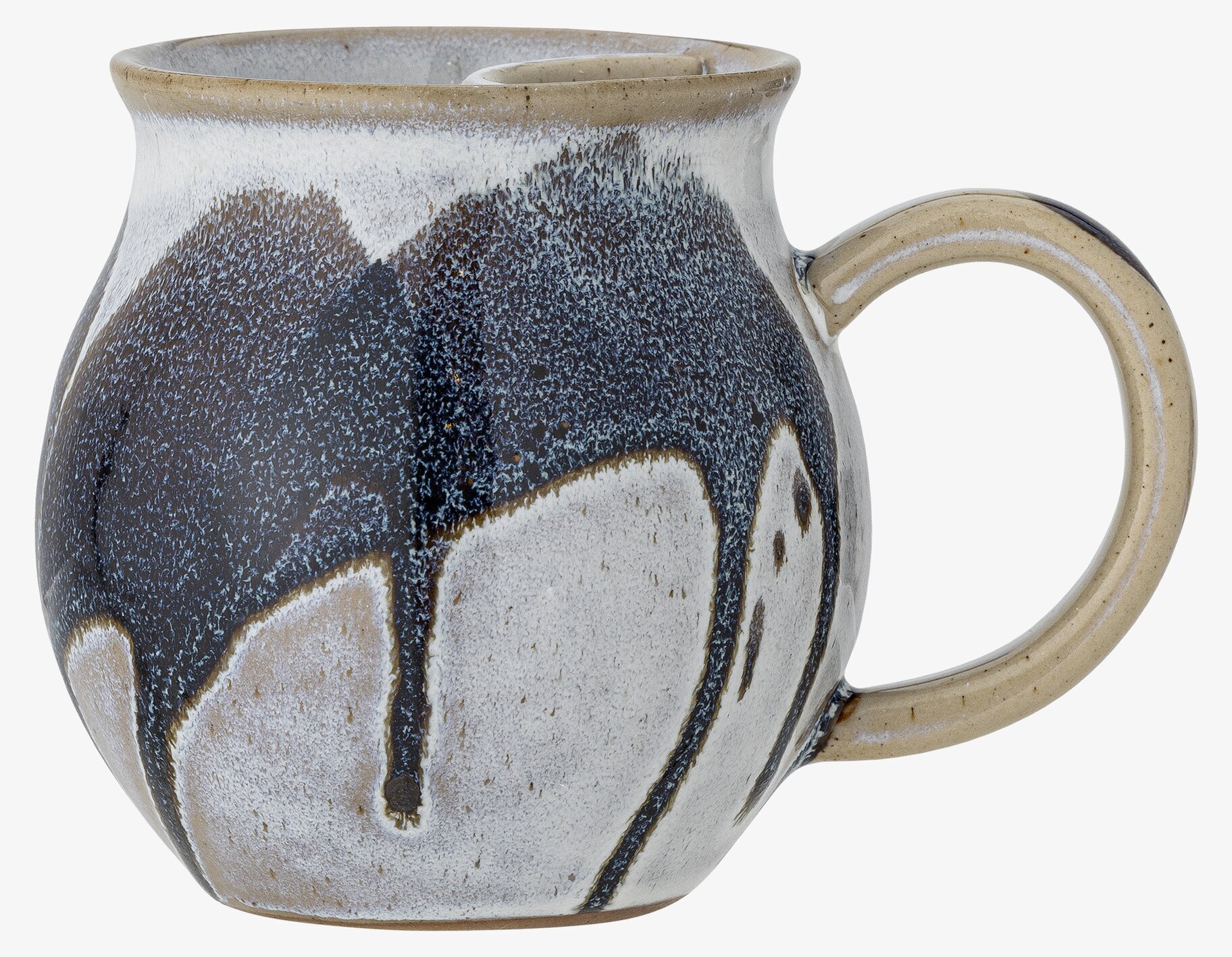 Mugg Te Stengods Creme/Blå från Bloomingville i närbild