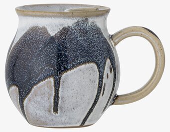 Mugg Te Stengods Creme/Blå från Bloomingville i närbild