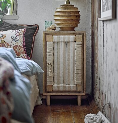 Byrå Natur Cubas från Bloomingville med handknutet snörverk