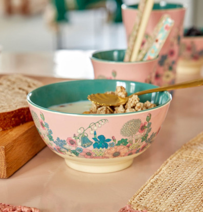 Skål Flower Collage Print Rice Skålar att äta ur tilltugg Såskannor/Vispskål servering Matlådor Förvaring av lunch/mat