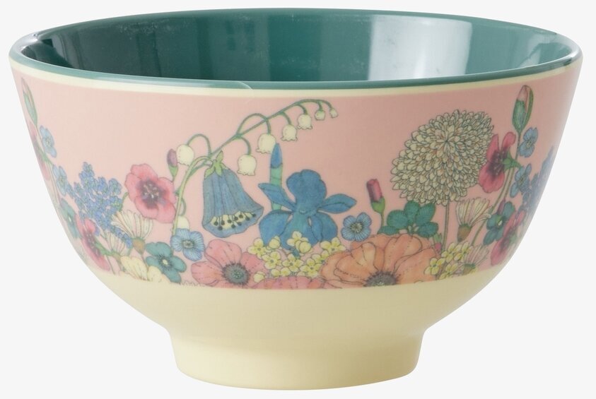 Liten Skål Flower Collage Print från Rice med blommönster