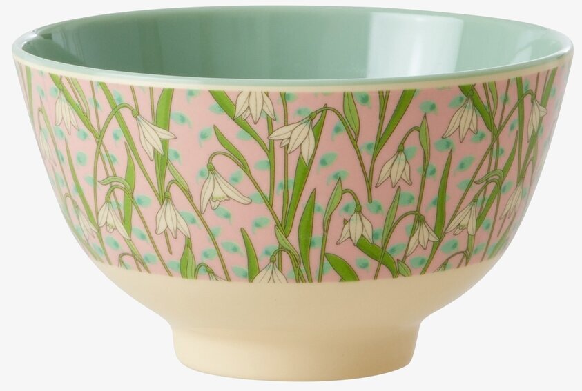 Liten Skål New Snowdrop Print från Rice med snödroppsmönster