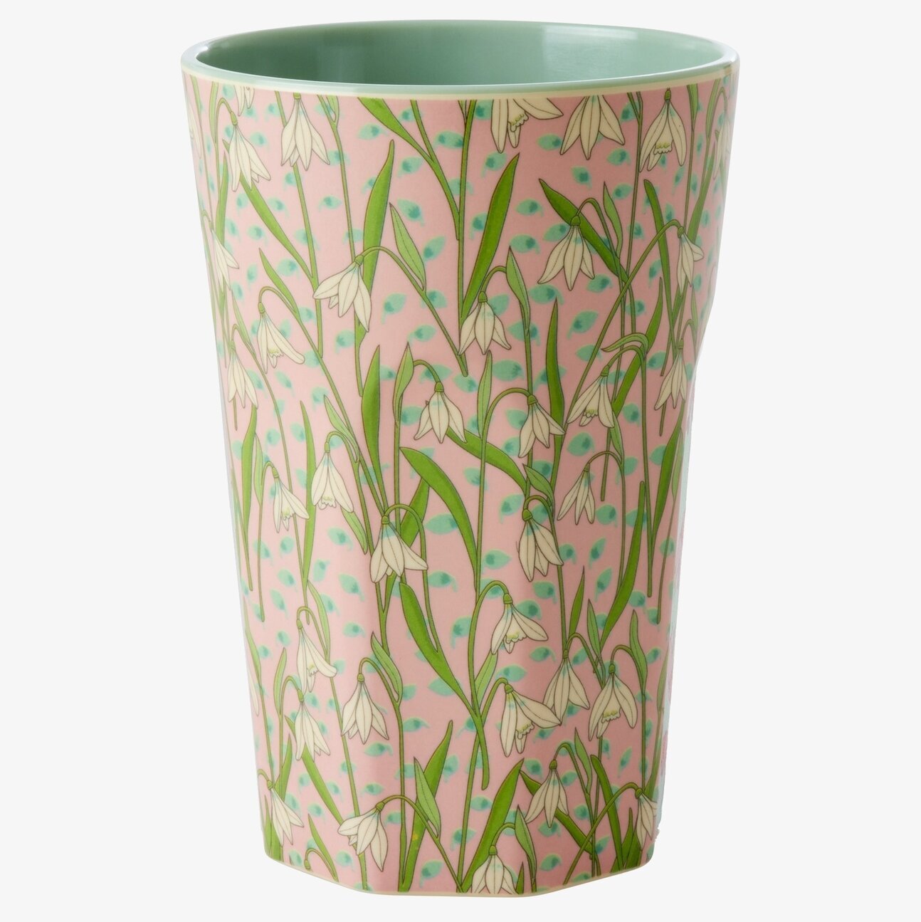 Mugg Latte New Snowdrop Print från Rice med snödroppsmönster