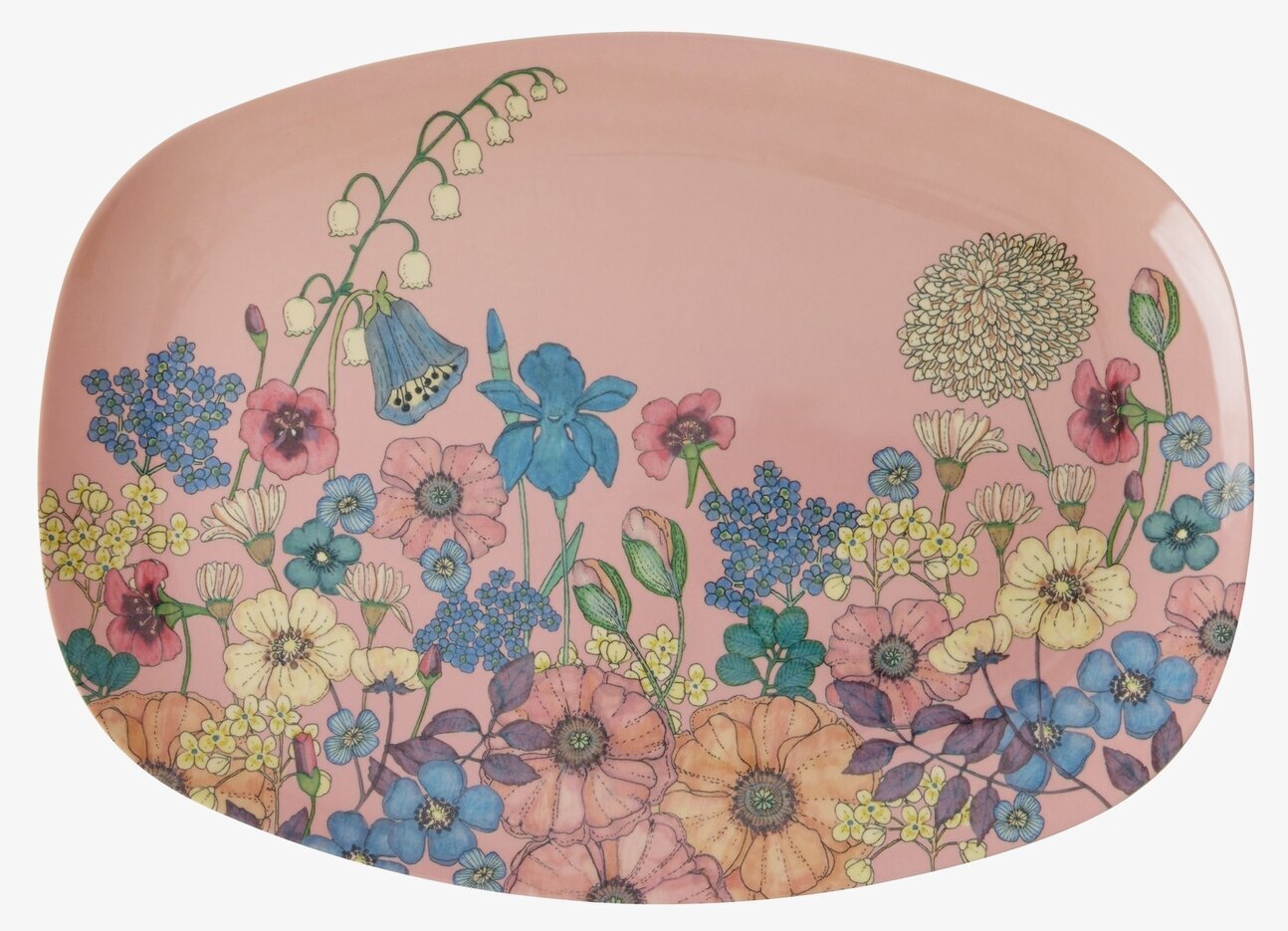 Tallrik Flower Collage Print från Rice med blommigt mönster