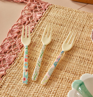 Tårtgaffel 3-pack - Viva La Vida Rice Bestick Sked Kniv (att äta med) Gaffel