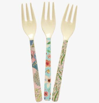 Tårtgaffel 3-pack - Viva La Vida Rice Bestick Sked Kniv (att äta med) Gaffel