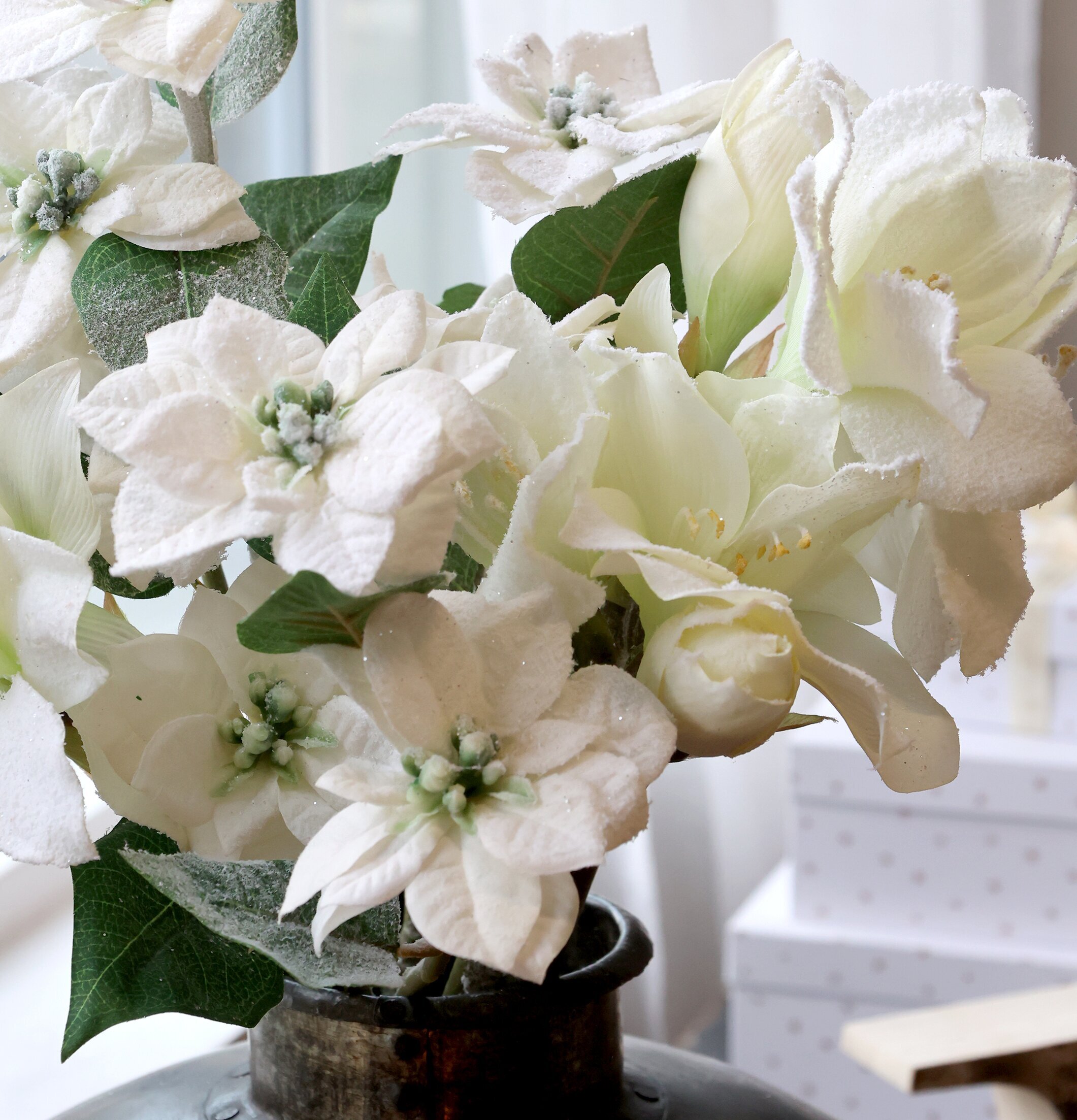 Fleur Julstjärna Snö/Glitter Creme från Chic Antique