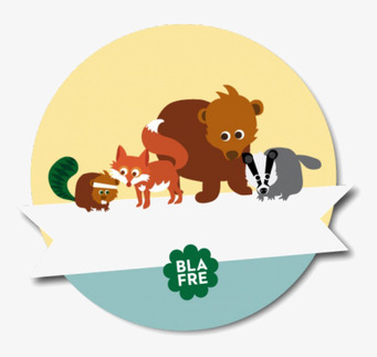 Namnlapp Skogsvänner från Blafre med skogsdjur och färger