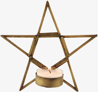 Ljushållare Stjärna Antik Mässing från Strömshaga, 20 cm