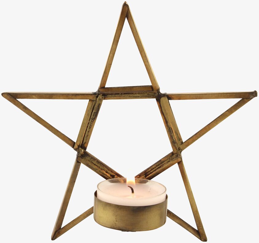 Ljushållare Stjärna Antik Mässing från Strömshaga, 20 cm