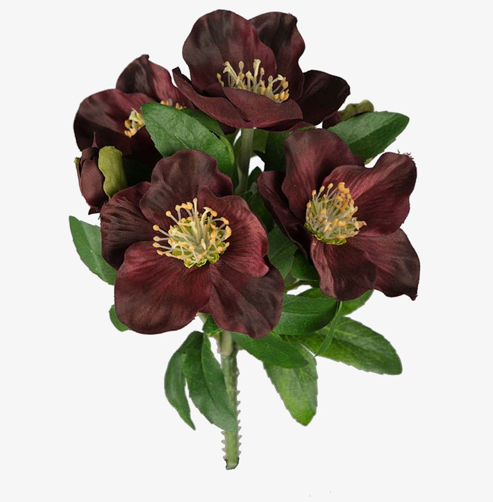 Julrosbukett Röd från Mr Plant, realistisk och stämningsfull