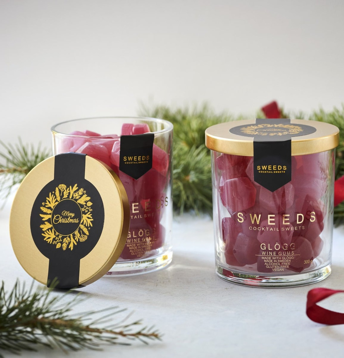 Glögg - Sweeds Cocktail Sweets i genomskinlig burk med lock