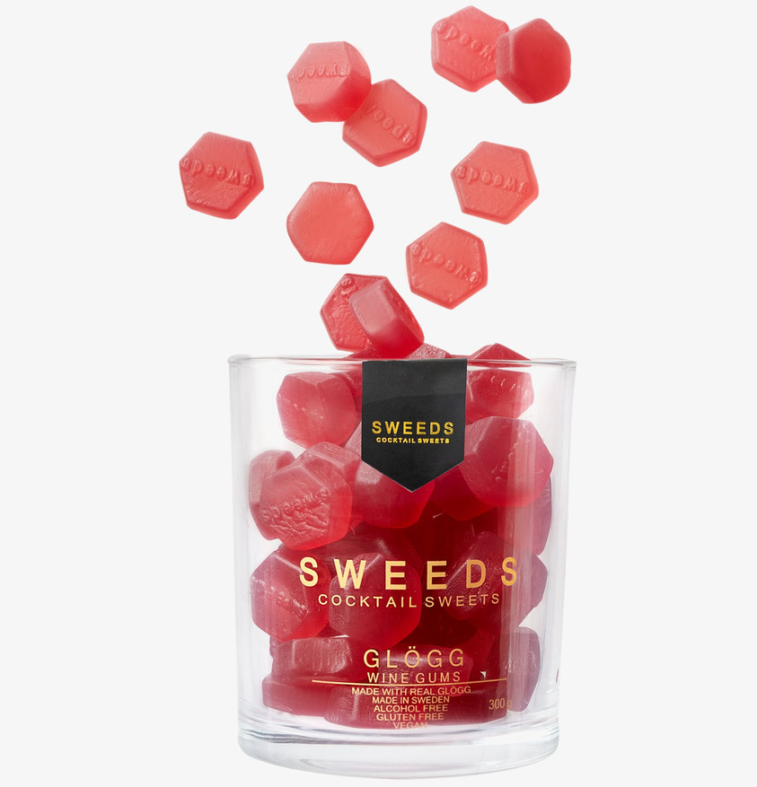 Glögg - Sweeds Cocktail Sweets i glasburk med röda pastiller