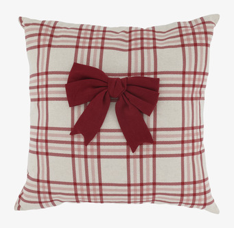 Kuddfodral Rosett från Chic Antique med röd-vit tartanruta