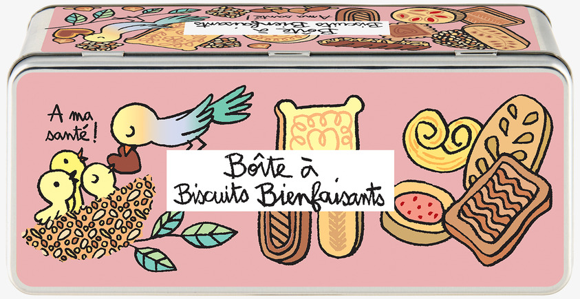 Plåtburk Kakor & Kex från Derriére la porte med rosa design