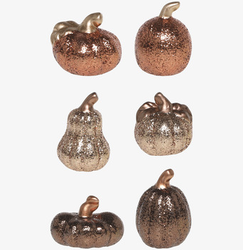 Dekorationspumpor Set/6 Glitter från Chic Antique med glitter