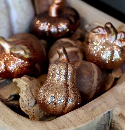 Dekorationspumpor Set/6 Glitter från Chic Antique i trälåda