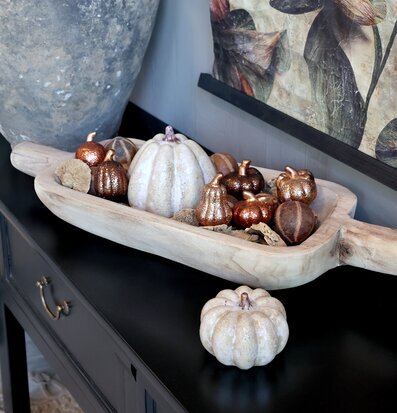 Dekorationspumpor Set/6 Glitter från Chic Antique i träfat