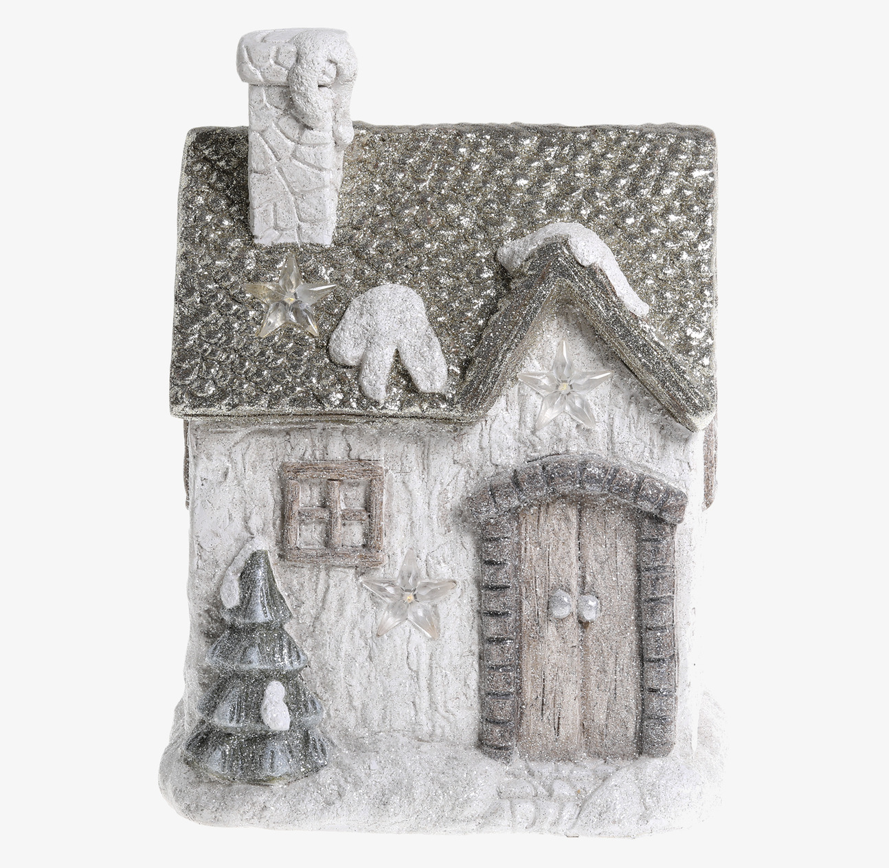 Stort Julhus LED-Stjärnor H39cm från Chic Antique i snö