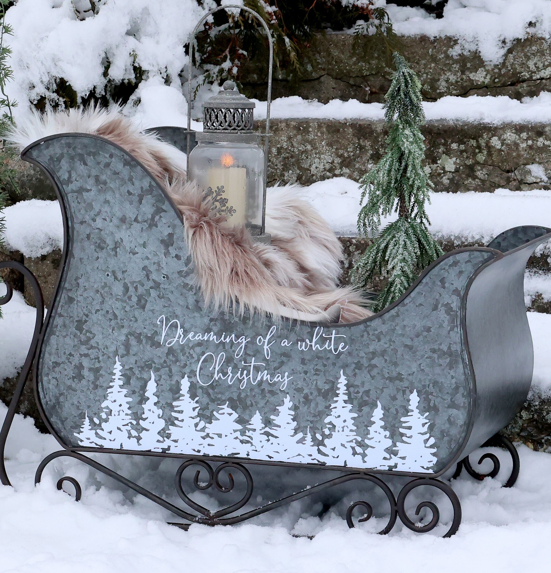 Släde - Dreaming Of A White Christmas från Chic Antique i snö