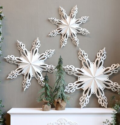 Väggdekor Snöflinga Antikvit Ø43cm från Chic Antique