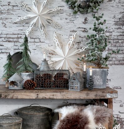 Väggdekor Snöflinga Antikvit Ø43cm från Chic Antique