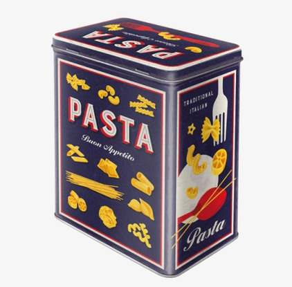 Plåtburk Pasta från Bromma Kortförlag med retro-design