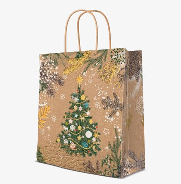 Presentpåse Vintage Mellan från Bromma Kortförlag med julmotiv