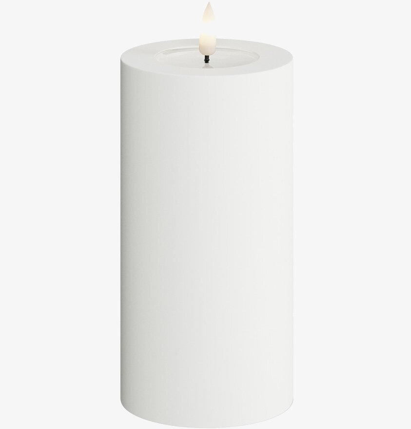 Blockljus Utomhus Vit 7.5x15cm från Deluxe Homeart