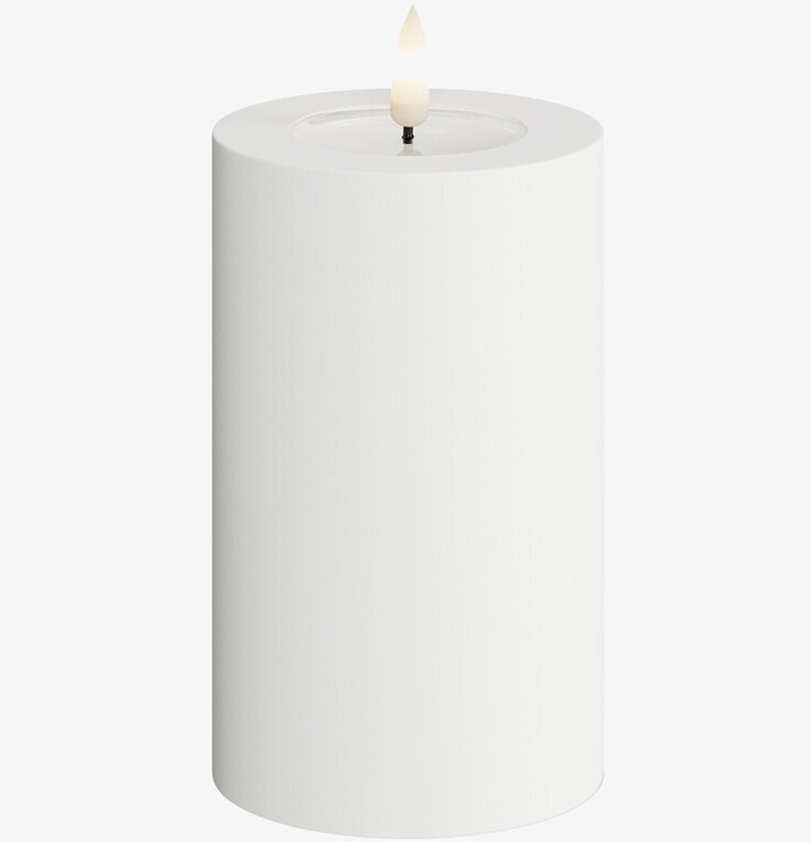 Blockljus Utomhus Vit 7.5x12.5cm från Deluxe Homeart utomhus