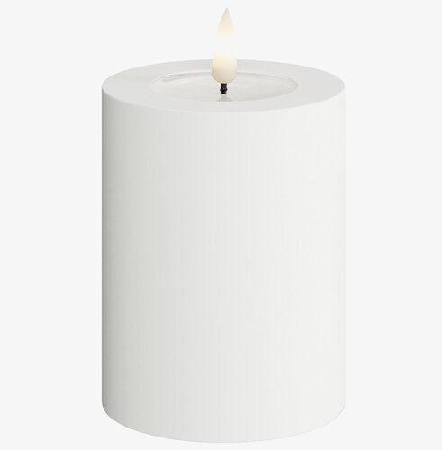 Blockljus Utomhus Vit 7.5x10cm från Deluxe Homeart