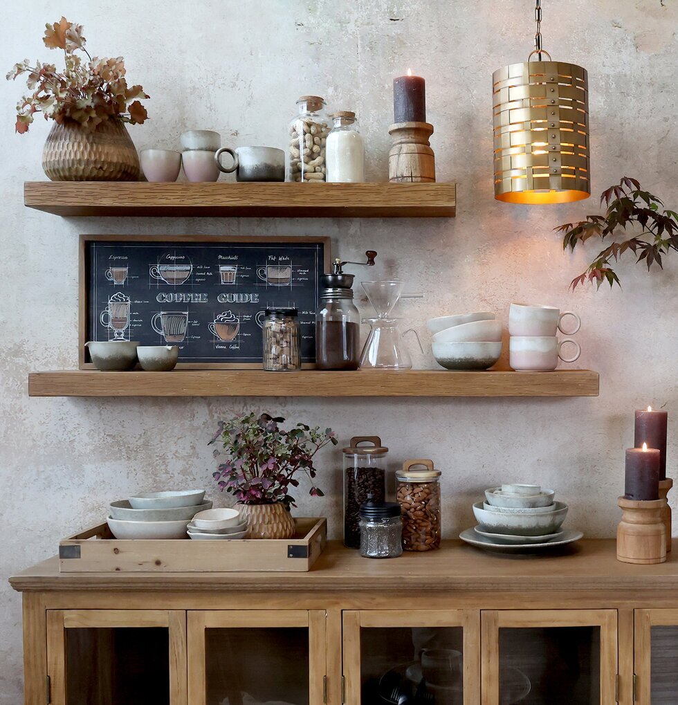 Vägghylla Natur 90cm från Chic Antique med dekorativa föremål