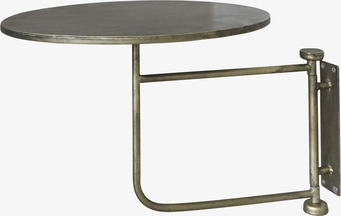 Väggbord Antik Mässing Ø30cm från Chic Antique mot vit vägg