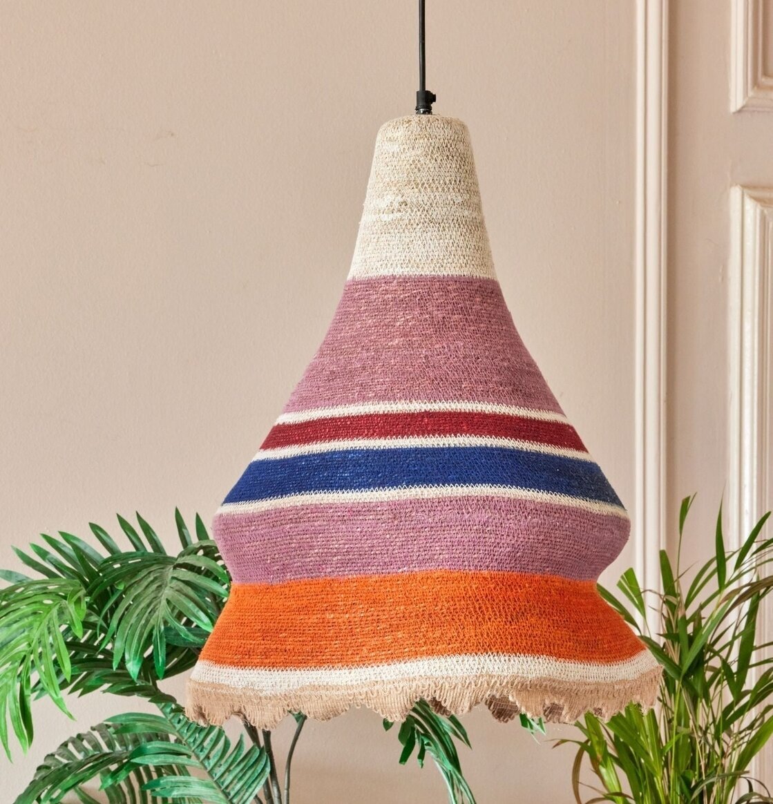 Taklampa Lavender Rice från Rice med färgglad, konisk skärm