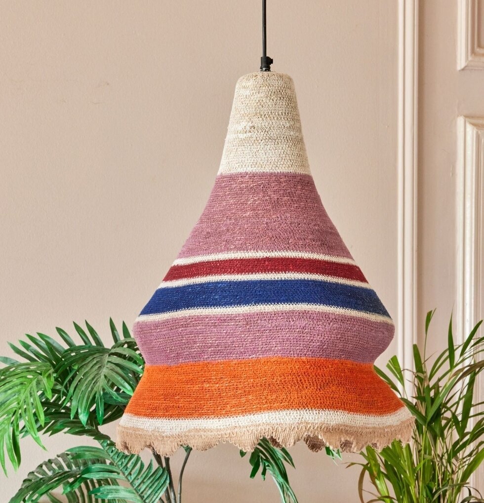 Taklampa Lavender Rice från Rice med färgglad, konisk skärm