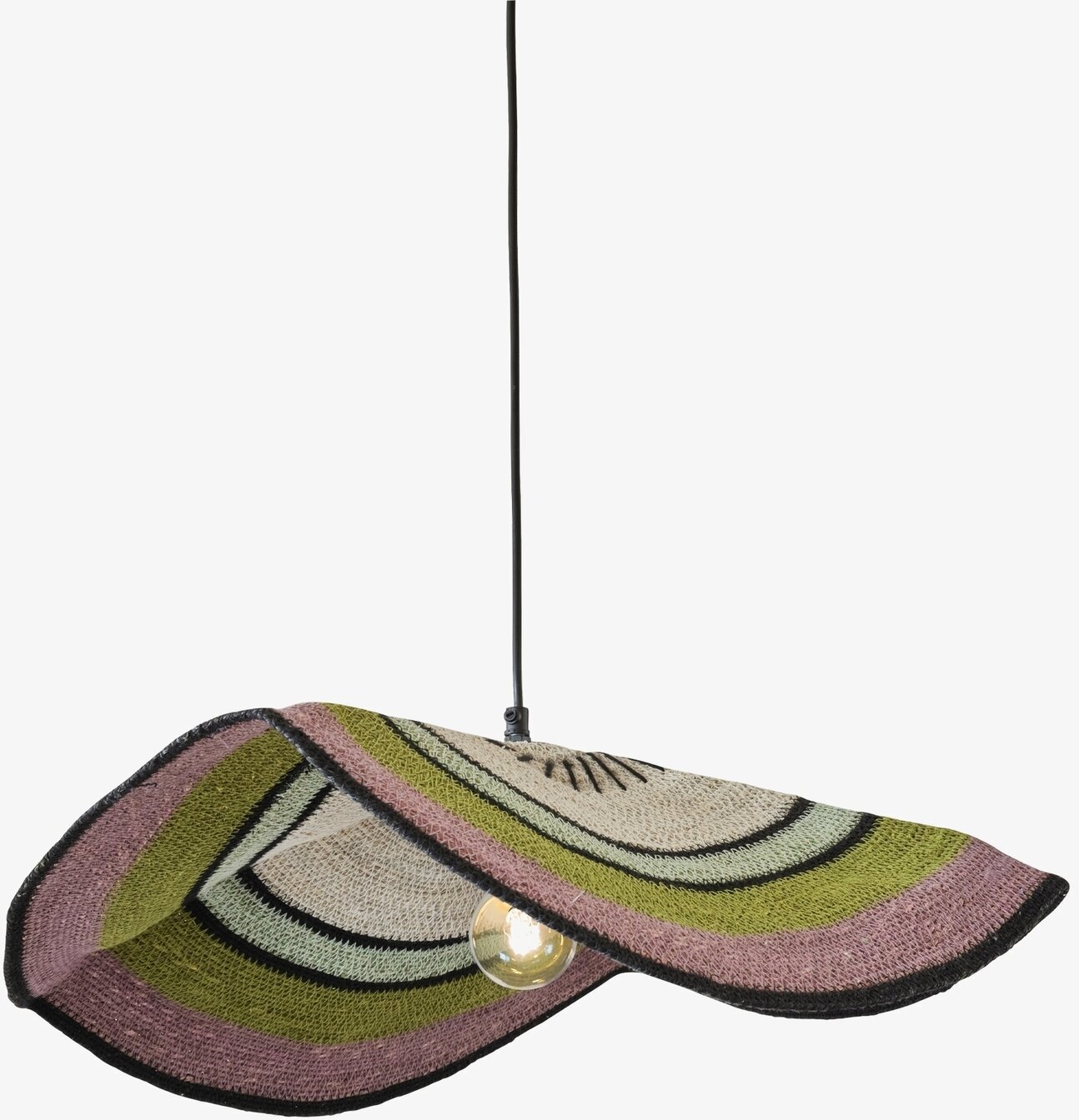 Taklampa Green Rice från Rice med vävd textilskärm