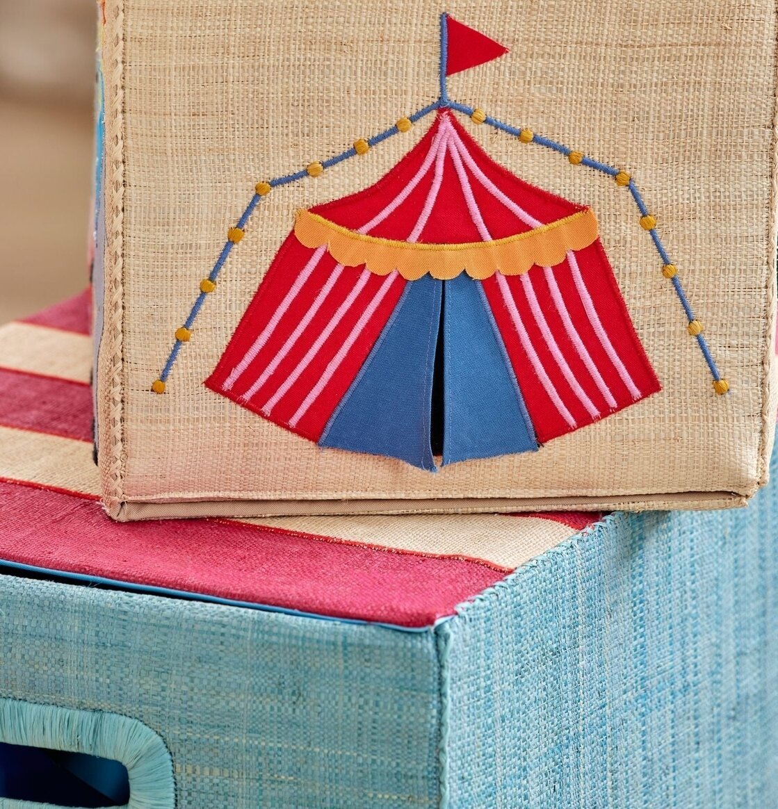 Förvaringskorg Circus Theme Large från Rice med cirkusmotiv