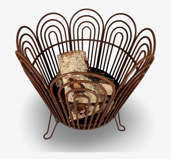 Eldkorg/Vedkorg Rost från Miljögården i rostig metall