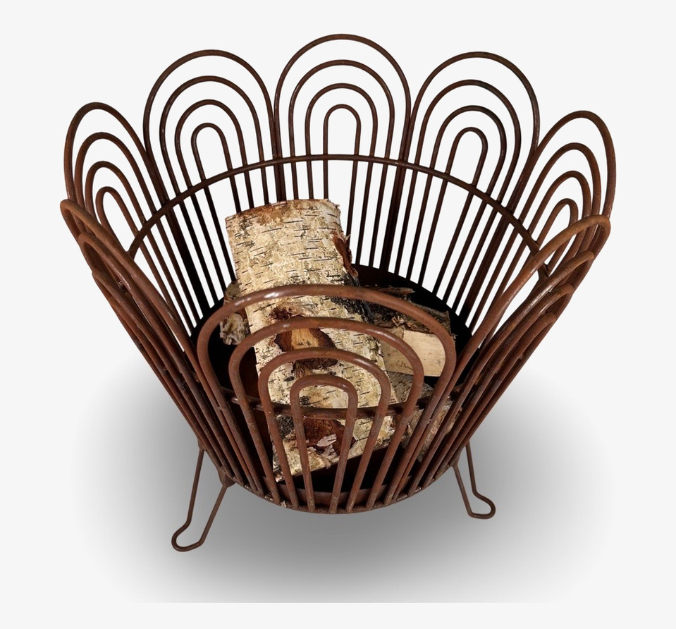 Eldkorg/Vedkorg Rost från Miljögården i rostig metall