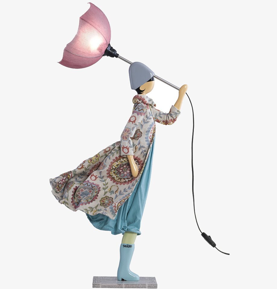 Bild av konstnärlig bordslampa med blommig design
