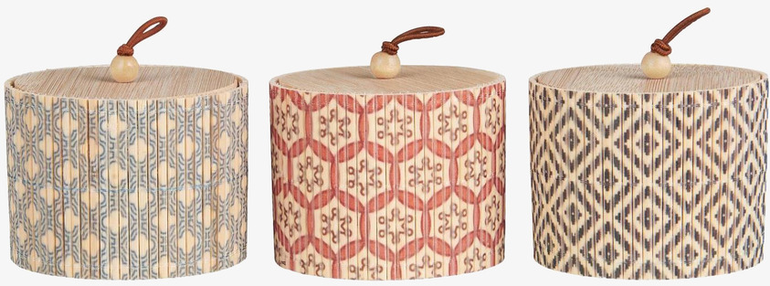 Förvaringslåda Bambu Rund IB Laursen Förvaringslådor och korgar Boxar Förvaringsboxar Porslinsboxar Trälådor Smyckesboxar i porslin Förvaringsbrickor