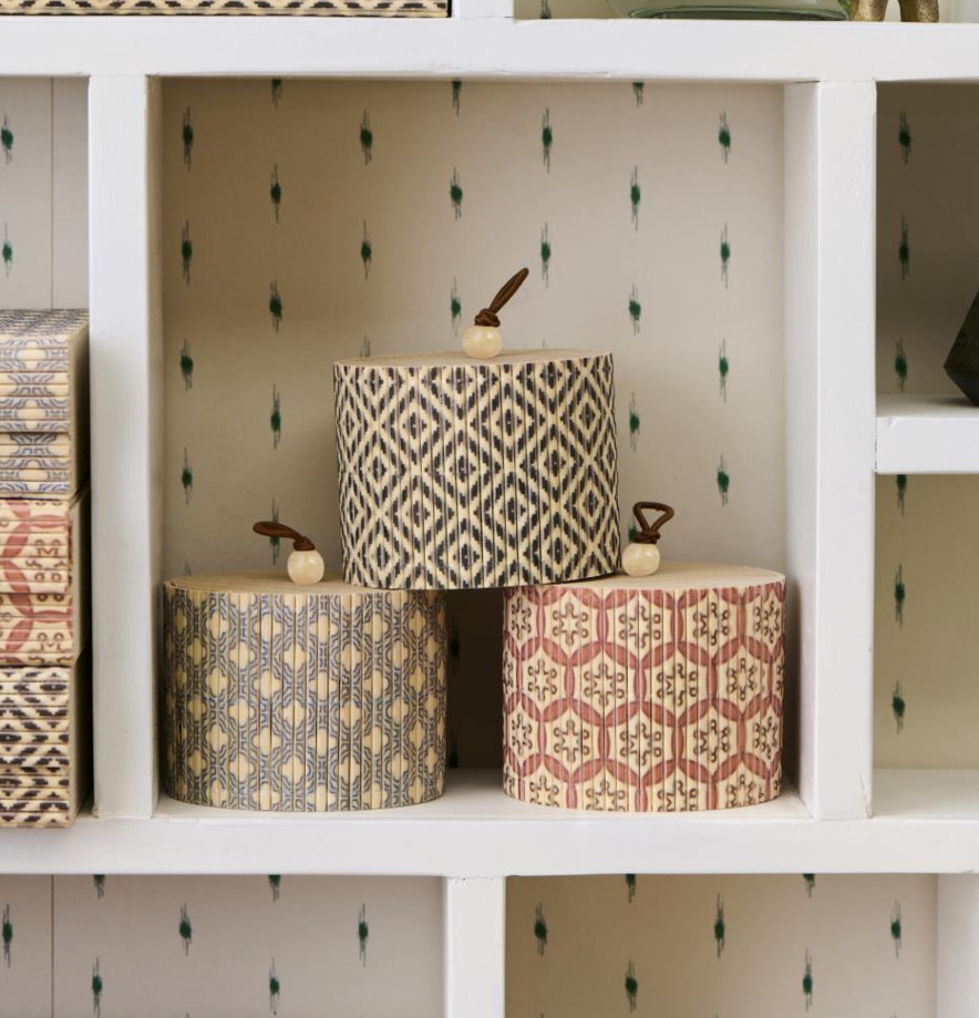 Förvaringslåda Bambu Rund IB Laursen Förvaringslådor och korgar Boxar Förvaringsboxar Porslinsboxar Trälådor Smyckesboxar i porslin Förvaringsbrickor