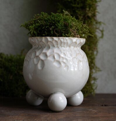 Bild av elegant kruka med unik design och subtil färg